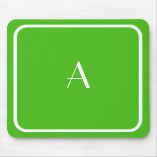 Cheap Kelly Green Mousepad mit weißem Monogramm
