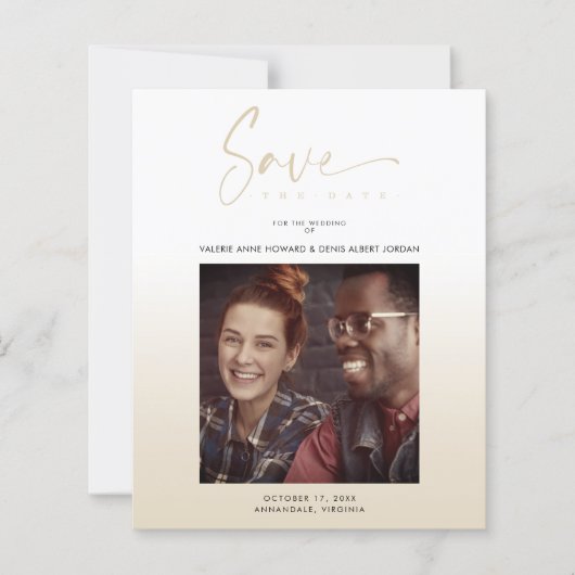 Cheap Modern Gradient Minimalist Photo Couple (Vorderseite)