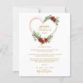 Cheap Modern Merry Christmas Poinsettias Heart (Vorderseite)