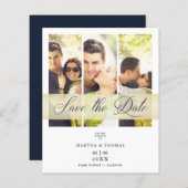 Cheap Navy Trendy 3 Photos Wedding Engagement (Vorne/Hinten)