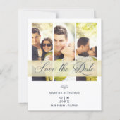 Cheap Navy Trendy 3 Photos Wedding Engagement (Vorderseite)