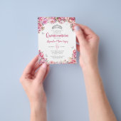 Cheap Pink Silver Glitzer Tiara Quinceañera Flyer (Gruppe)