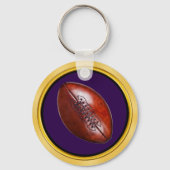 Cheap Purple and Gold Football Gifts for Players Schlüsselanhänger (Rückseite)