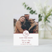 Cheap Red Rustic Photo Minimalist Wedding Initials (Stehend Vorderseite)