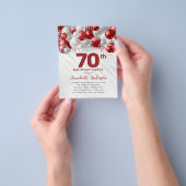Cheap Red Silver Balloon Glitzer 70. Geburtstag Flyer (Gruppe)