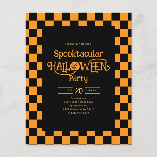 Cheap Retro Spooktacular Halloween Party Flyer (Vorne)