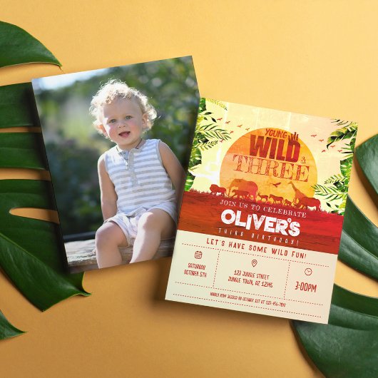 Cheap Safari Animal Young Wild & 3 Foto Geburtstag