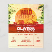 Cheap Safari Animal Young Wild & 3 Foto Geburtstag (Vorderseite)