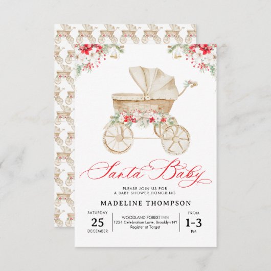 CHEAP Santa Baby Weihnachtsstrollendusche Mitteilungskarte (Vorne/Hinten)