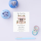 Cheap She Said Oui Paris Theme Café Brautparty Flyer (Einzeln)