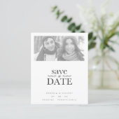 Cheap Sophisticated BW Minimalist 2 Photos Wedding (Stehend Vorderseite)