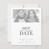 Cheap Sophisticated BW Minimalist 2 Photos Wedding (Vorderseite)
