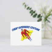 Cheap Superhero Kostüm Postkarte (Stehend Vorderseite)