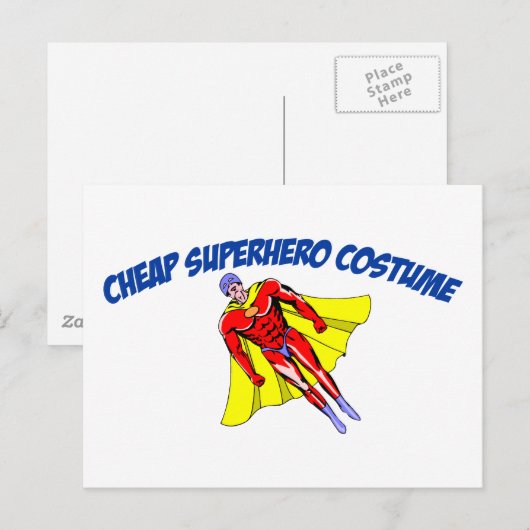 Cheap Superhero Kostüm Postkarte (Vorne/Hinten)