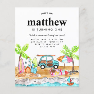 Cheap Surf's Up Board Beach Wave Surfen Geburtstag Flyer