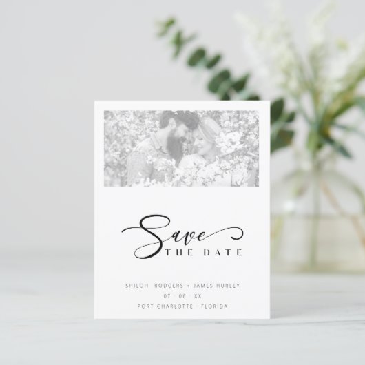 Cheap Vellum Effect Elegant Minimalist Black White (Stehend Vorderseite)