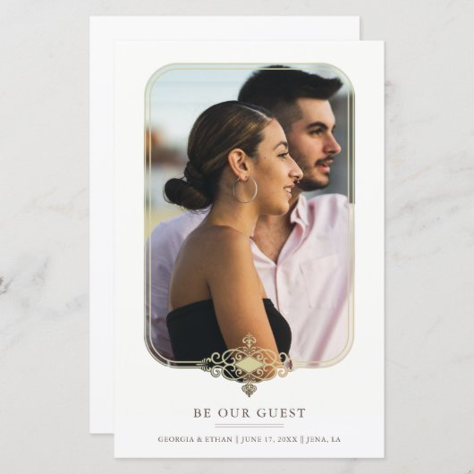 Cheap Wedding Flourish Filigree Fancy Photo Frame (Vorne/Hinten)