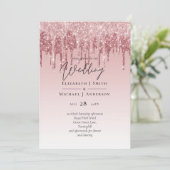 CHEAPEST Rose Gold Pink Glitzer Hochzeit (Stehend Vorderseite)