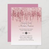 CHEAPEST Rose Gold Pink Glitzer Hochzeit (Vorne/Hinten)