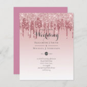 CHEAPEST Rose Gold Pink Glitzer Hochzeit (Vorne/Hinten)