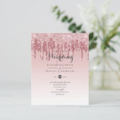 CHEAPEST Rose Gold Pink Glitzer Hochzeit (Stehend Vorderseite)