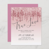 CHEAPEST Rose Gold Pink Glitzer Hochzeit (Vorne/Hinten)