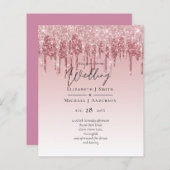 CHEAPEST Rose Gold Pink Glitzer Hochzeit (Vorne/Hinten)