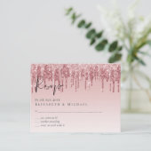 CHEAPEST Rose Gold Pink Glitzer Hochzeit Postkarte (Stehend Vorderseite)