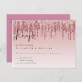 CHEAPEST Rose Gold Pink Glitzer Hochzeit Postkarte (Vorne/Hinten)