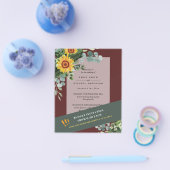 CHEAPEST WEDD INVITATIONS Sonnenblumen Eukalyptus Flyer (Einzeln)