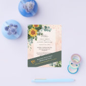 CHEAPEST WEDD INVITATIONS Sonnenblumen Eukalyptus Flyer (Einzeln)