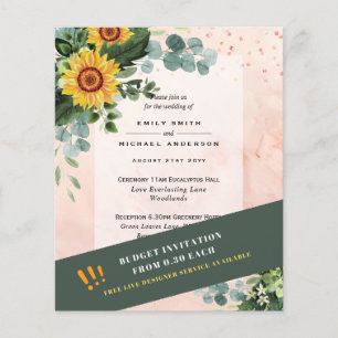 CHEAPEST WEDD INVITATIONS Sonnenblumen Eukalyptus Flyer