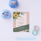 CHEAPEST WEDD INVITATIONS Sonnenblumen Eukalyptus Flyer (Einzeln)