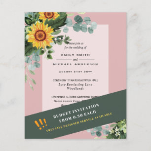 CHEAPEST WEDD INVITATIONS Sonnenblumen Eukalyptus Flyer