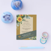 CHEAPEST WEDD INVITATIONS Sonnenblumen Eukalyptus Flyer (Einzeln)