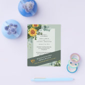 CHEAPEST WEDD INVITATIONS Sonnenblumen Eukalyptus Flyer (Einzeln)