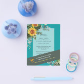 CHEAPEST WEDD INVITATIONS Sonnenblumen Eukalyptus Flyer (Einzeln)
