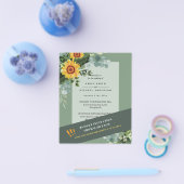 CHEAPEST WEDD INVITATIONS Sonnenblumen Eukalyptus Flyer (Einzeln)