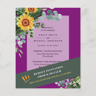 CHEAPEST WEDD INVITATIONS Sonnenblumen Eukalyptus Flyer