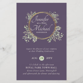CHEAPEST Wedding Invitation Green Wreath BUDGET