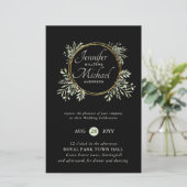 CHEAPEST Wedding Invitation Green Wreath BUDGET (Stehend Vorderseite)