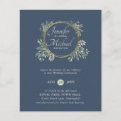 CHEAPEST Wedding Invitation Green Wreath BUDGET (Vorderseite)