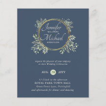 CHEAPEST Wedding Invitation Green Wreath BUDGET