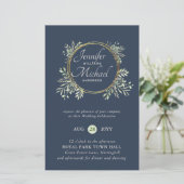 CHEAPEST Wedding Invitation Green Wreath BUDGET (Stehend Vorderseite)