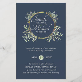 CHEAPEST Wedding Invitation Green Wreath BUDGET