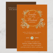 CHEAPEST Wedding Invitation Green Wreath BUDGET (Vorne/Hinten)