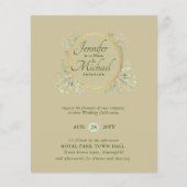 CHEAPEST Wedding Invitation Green Wreath BUDGET (Vorderseite)