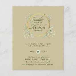 CHEAPEST Wedding Invitation Green Wreath BUDGET