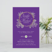 CHEAPEST Wedding Invitation Green Wreath BUDGET (Stehend Vorderseite)