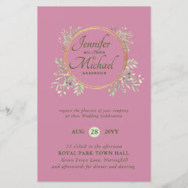 CHEAPEST Wedding Invitation Green Wreath BUDGET